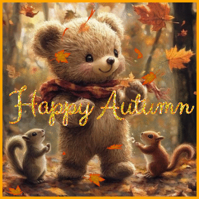 happy Autumn bear